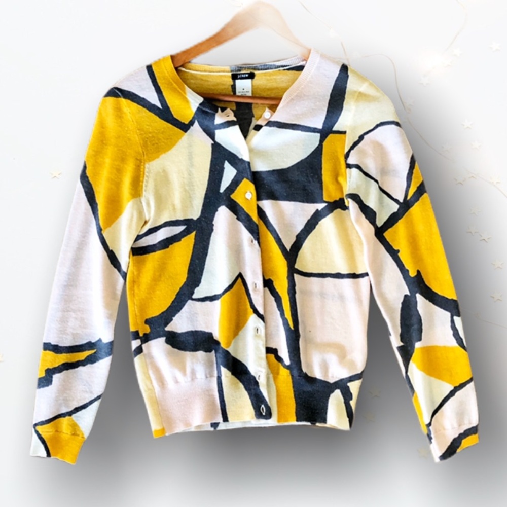 J Crew | Merino Wool Patterned Cardigan